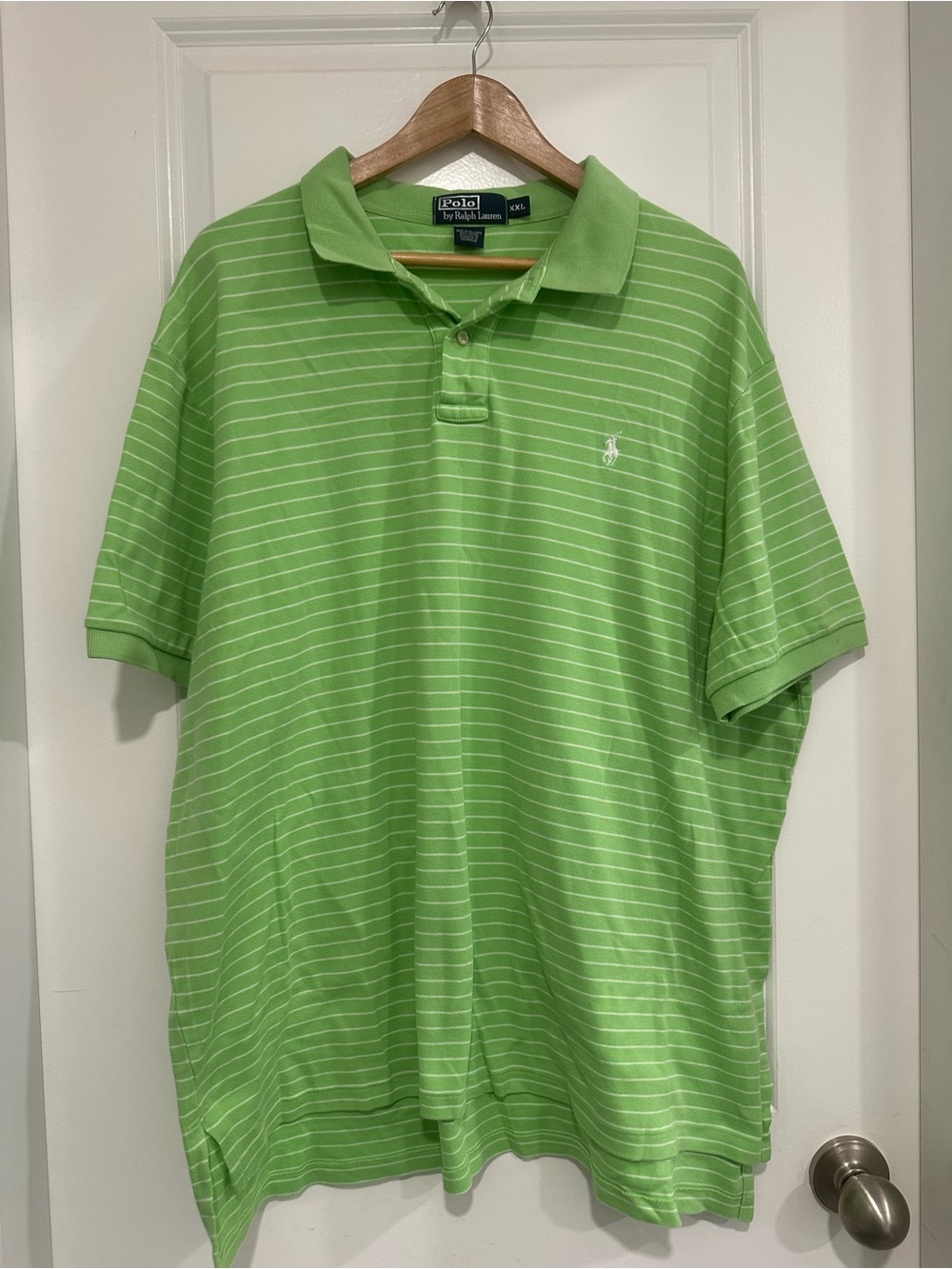 Polo by Ralph Lauren Green Striped Polo Shirt 100% Cotton Men’s XXL